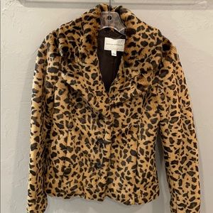 Banana republic leopard faux fur jacket size S